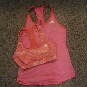 Workout tank and sports bra